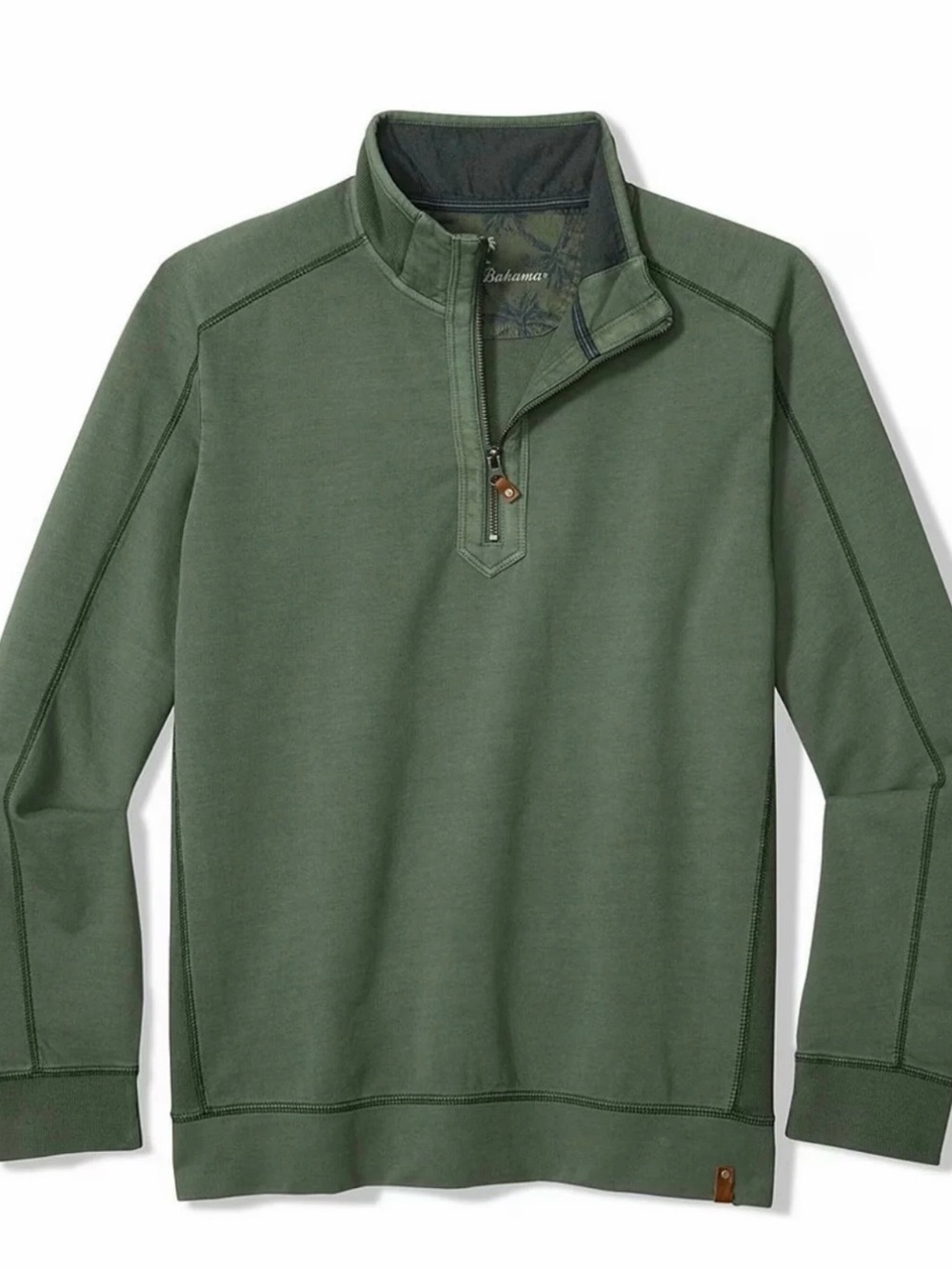 Green Quarter-Zip Pullover Sweatshirt